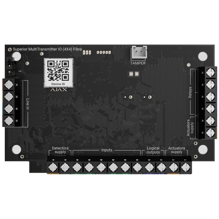 Модуль для інтеграції Ajax Superior MultiTransmitter IO (4X4) Fibra 8ми проводных устройств Модуль для інтеграції Ajax Superior MultiTransmitter IO (4X4) Fibra 8ми проводных устройств