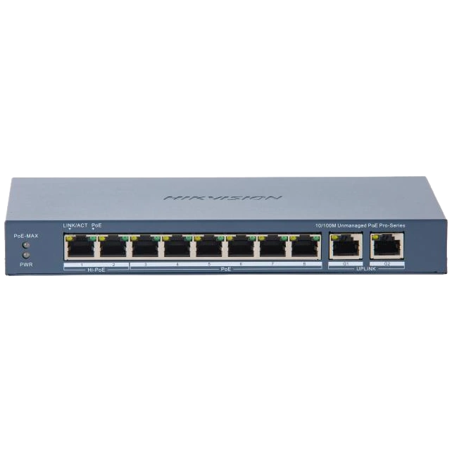 Комутатор 8 портів некерований Hikvision DS-3E0310HP-E(C) POE Комутатор 8 портів некерований Hikvision DS-3E0310HP-E(C) POE