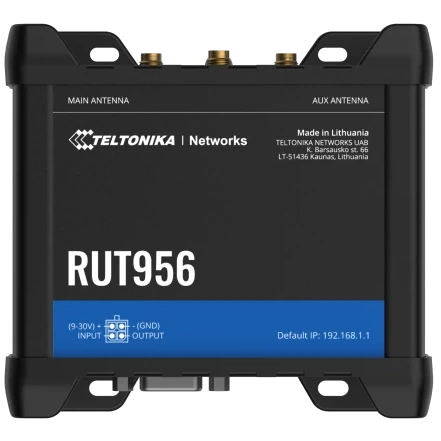 Промисловий стільниковий маршрутизатор Teltonika RUT956 с 4G LTE, Wi-Fi, RS-232, RS-485 Промисловий стільниковий маршрутизатор Teltonika RUT956 с 4G LTE, Wi-Fi, RS-232, RS-485