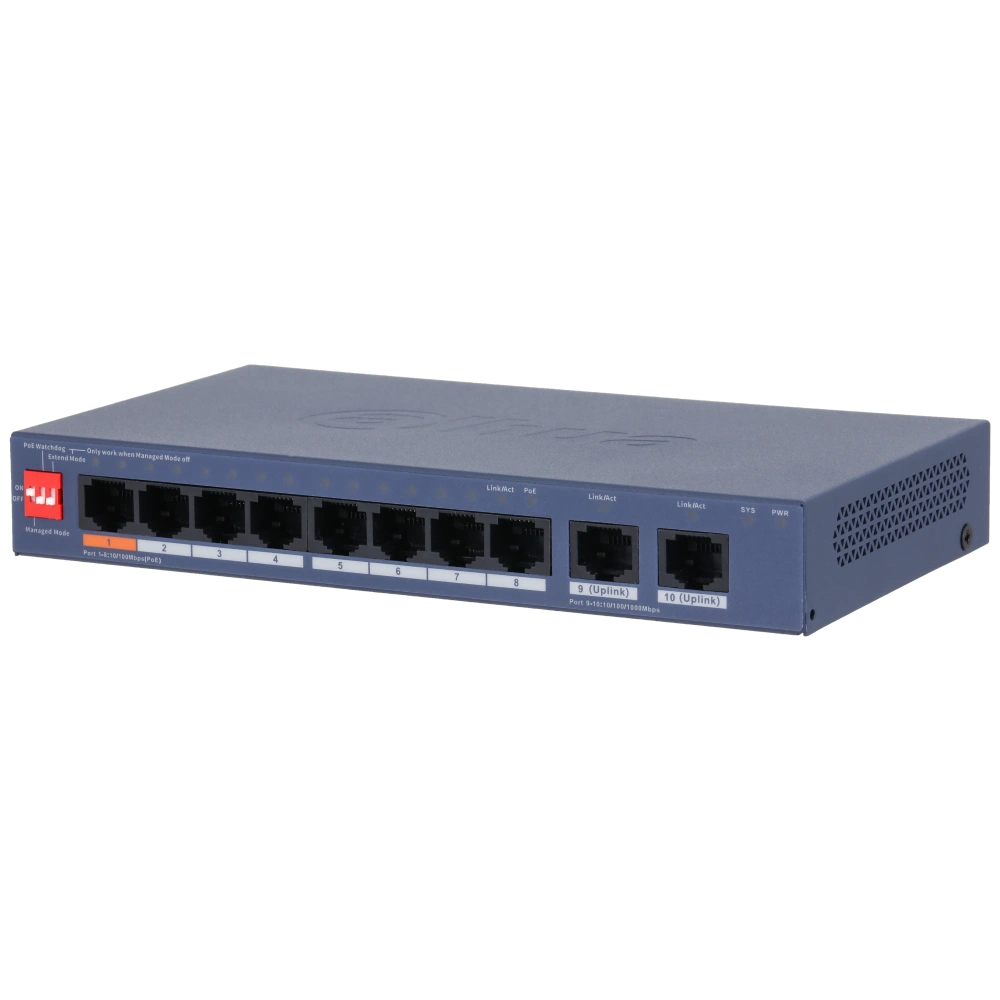 Комутатор 8 портів керований Dahua DH-CS4010-8ET2GT-60 Комутатор 8 портів керований Dahua DH-CS4010-8ET2GT-60