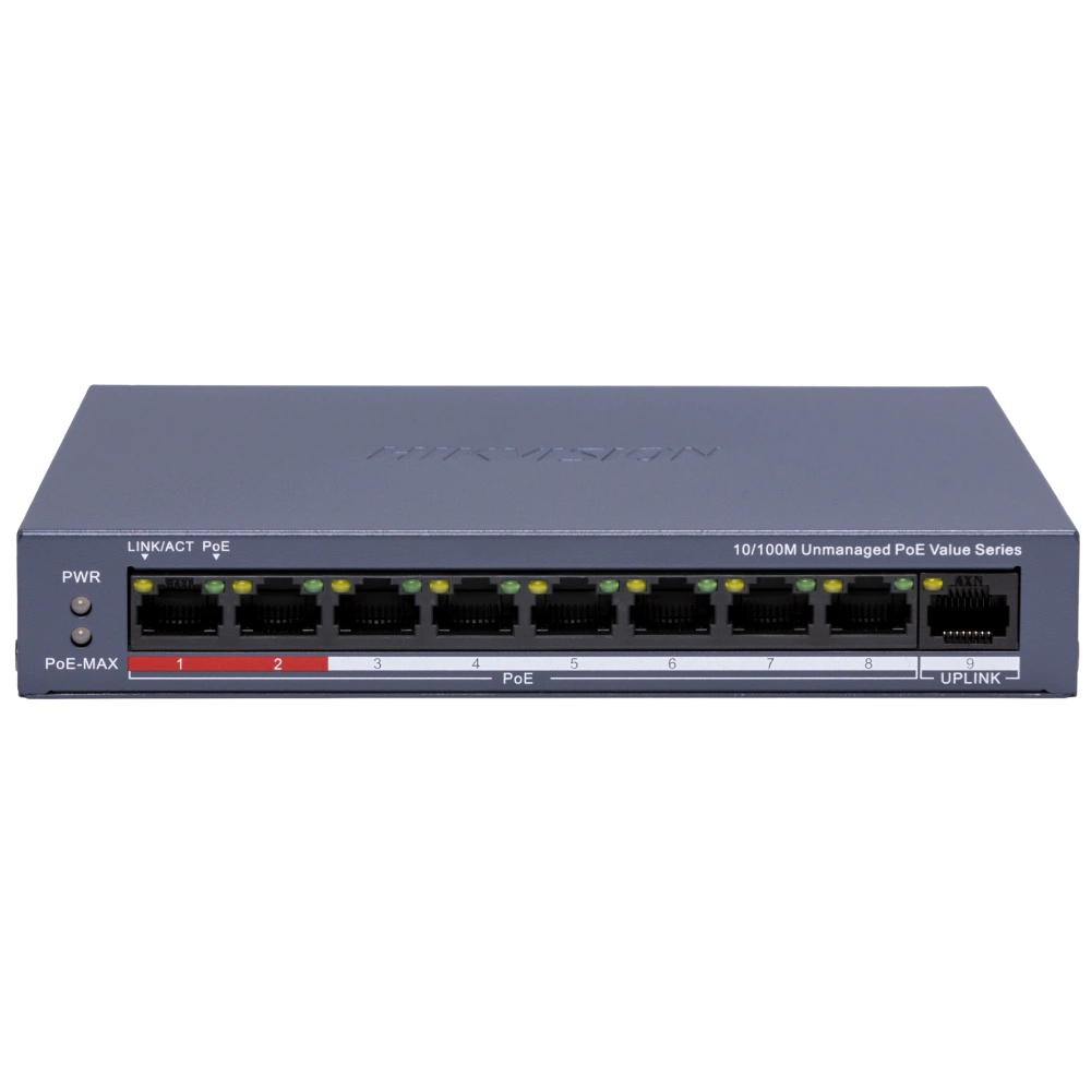 Комутатор 8 портів некерований Hikvision DS-3E0109P-E/M(C) POE Комутатор 8 портів некерований Hikvision DS-3E0109P-E/M(C) POE