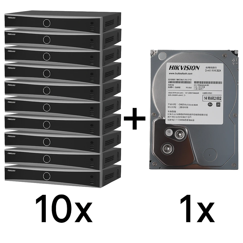 Комплект Hikvision DS-7632NXI-K2(D) 10 шт + DS80HKVS-VX1 Комплект Hikvision DS-7632NXI-K2(D) 10 шт + DS80HKVS-VX1