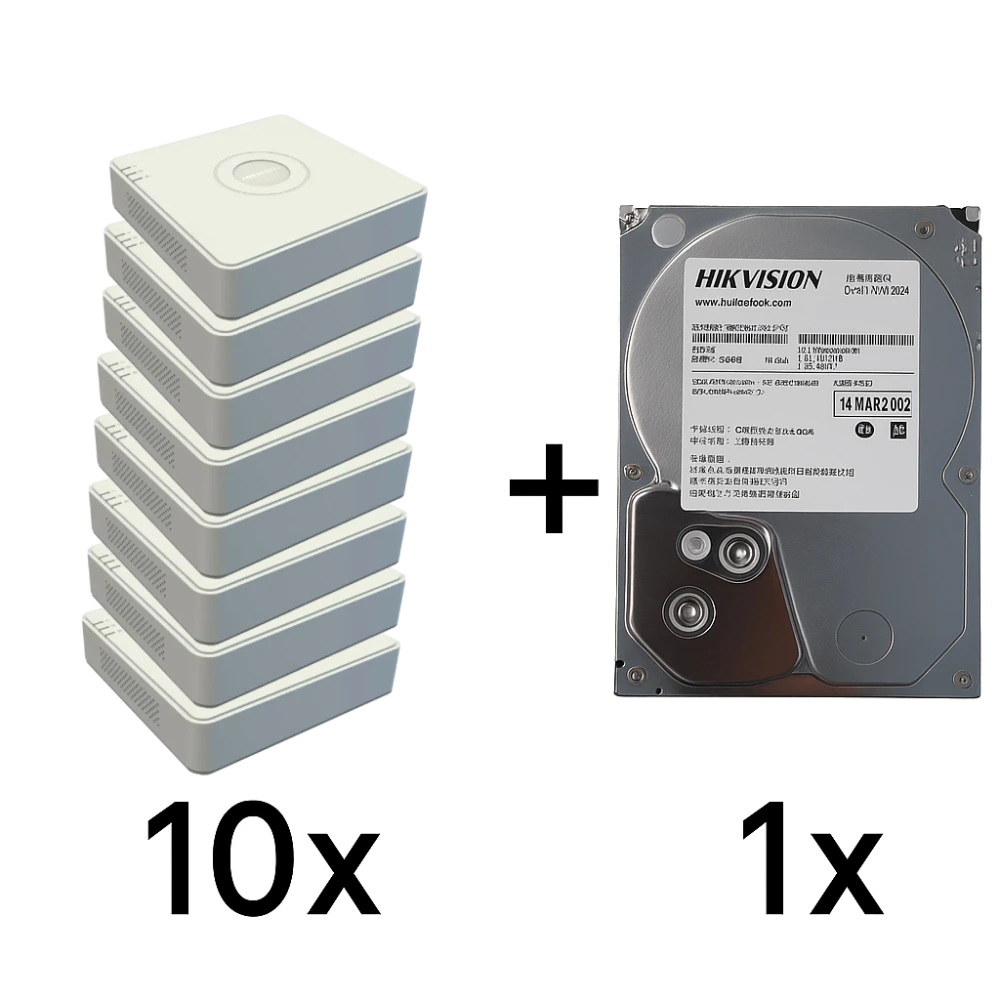 Комплект Hikvision DS-7108NI-Q1(D) 10 шт + DS20HKVS-VX1 Комплект Hikvision DS-7108NI-Q1(D) 10 шт + DS20HKVS-VX1