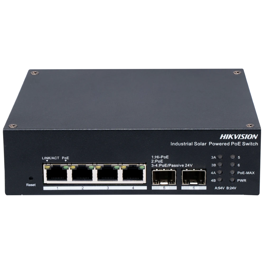Комутатор 4 порти керований Hikvision DS-3T1506HP-EI-UPS PoE Комутатор 4 порти керований Hikvision DS-3T1506HP-EI-UPS PoE