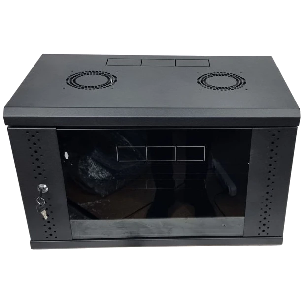 Шафа EServer 6U 600х500х370 стекло, черная Шафа EServer 6U 600х500х370 стекло, черная