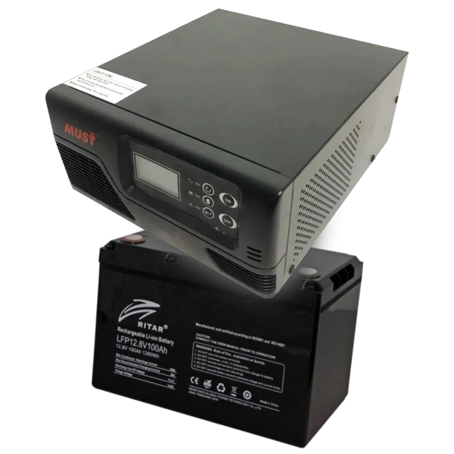 Комплект ИБП+АКБ MUST EP20-R1000W + LFP12.8V100AH G24