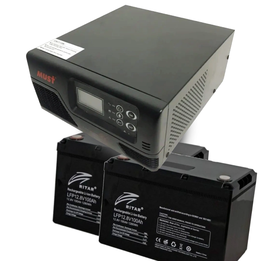 Комплект ИБП+АКБ MUST EP20-R1000W + 2x LFP12.8V100AH G24