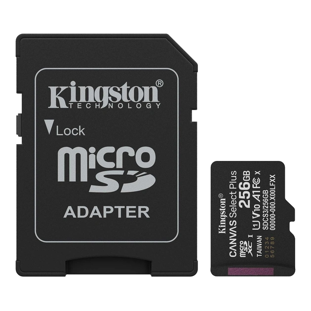 Карта памяті Kingston microSD 256GB C10 UHS-I A1 V10 R150MB/s + SD Карта памяті Kingston microSD 256GB C10 UHS-I A1 V10 R150MB/s + SD