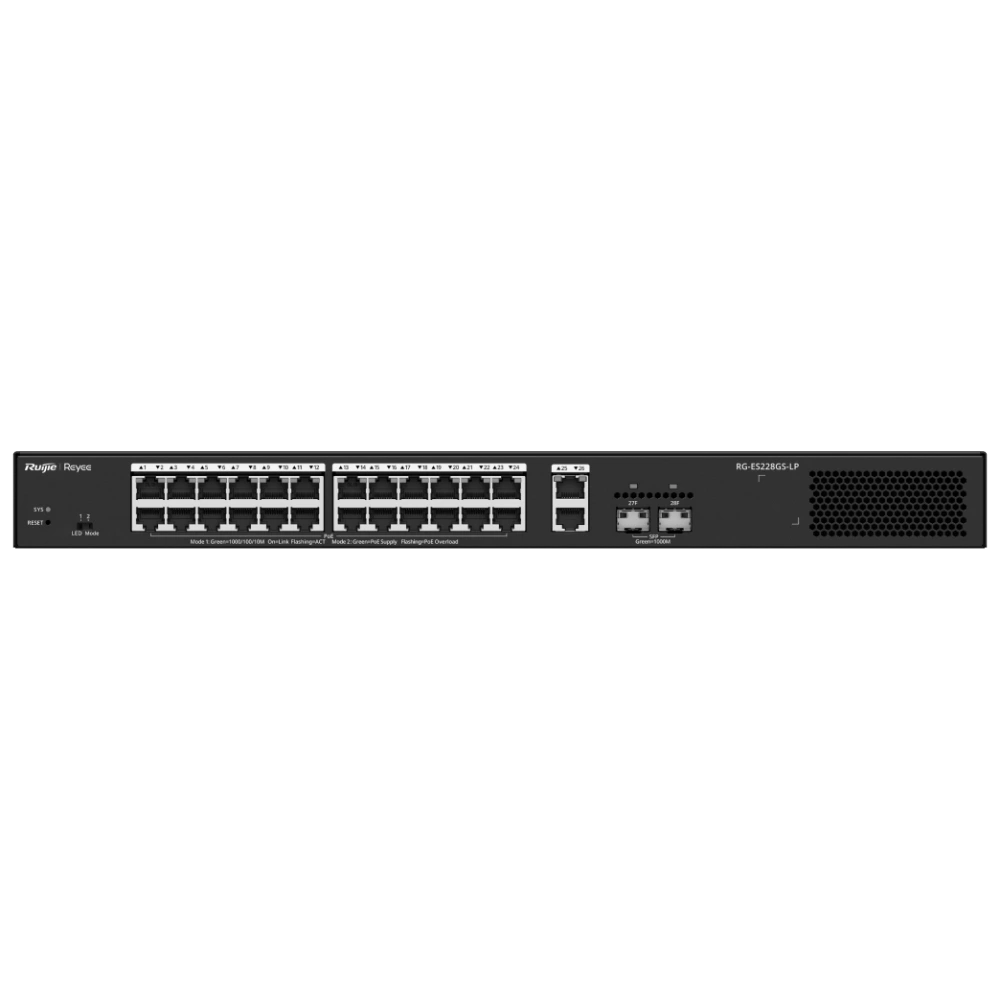 Коммутатор 28 портов управляемый Ruijie Reyee RG-ES228GS-LP Коммутатор 28 портов управляемый Ruijie Reyee RG-ES228GS-LP