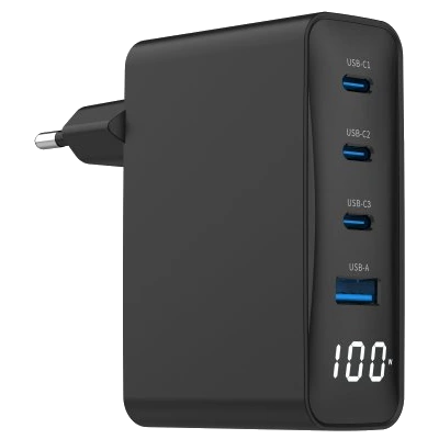 Зарядний пристрій Gembird TA-UC-PDQC100LCD-01-BK PD 100W Зарядний пристрій Gembird TA-UC-PDQC100LCD-01-BK PD 100W