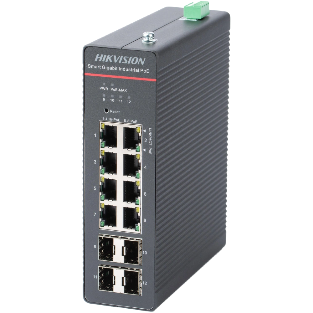Комутатор 8 портів керований Hikvision DS-3T1512HP-SI-8P4FKIT(240W) Комутатор 8 портів керований Hikvision DS-3T1512HP-SI-8P4FKIT(240W)