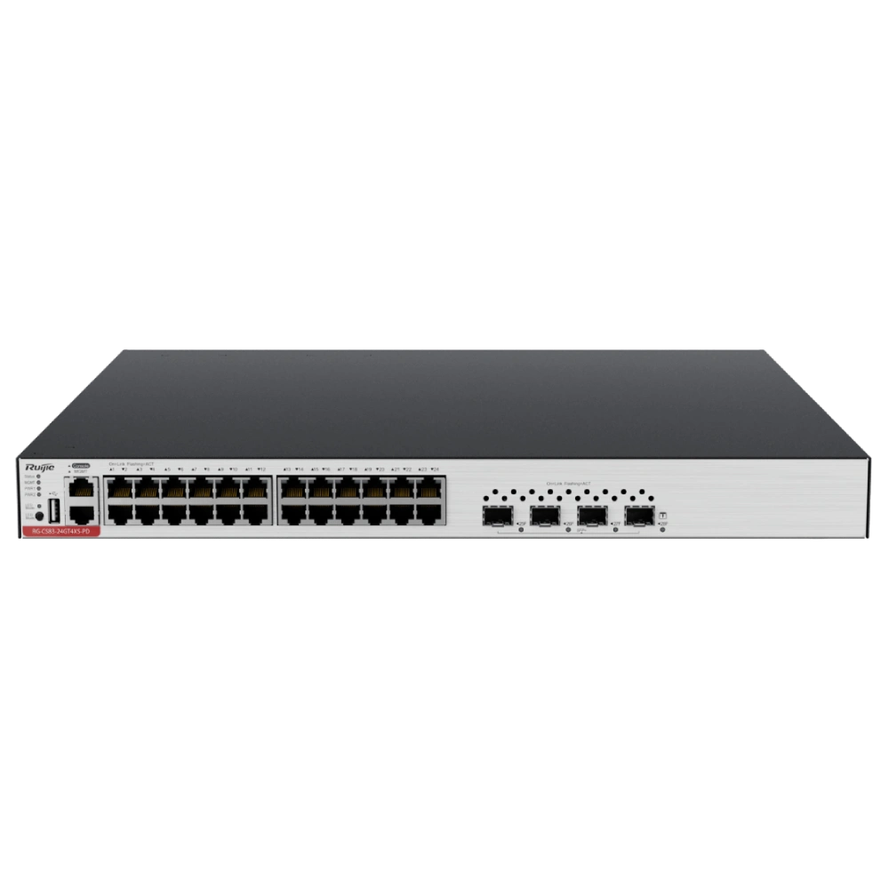 Комутатор 24 порти керований Ruijie Reyee RG-CS83-24GT4XS-PD L3 POE Комутатор 24 порти керований Ruijie Reyee RG-CS83-24GT4XS-PD L3 POE