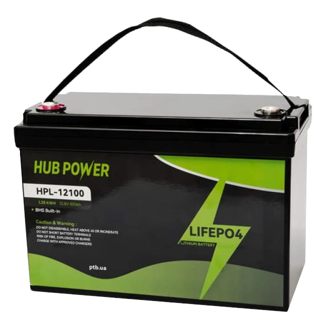 Акумуляторна батарея Hub Power HPL-12100 LiFePO4 12В/100А•ч Акумуляторна батарея Hub Power HPL-12100 LiFePO4 12В/100А•ч