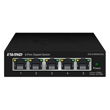 Комутатор 5 портів некерований Ewind EW-S1605CGU 1000M Комутатор 5 портів некерований Ewind EW-S1605CGU 1000M