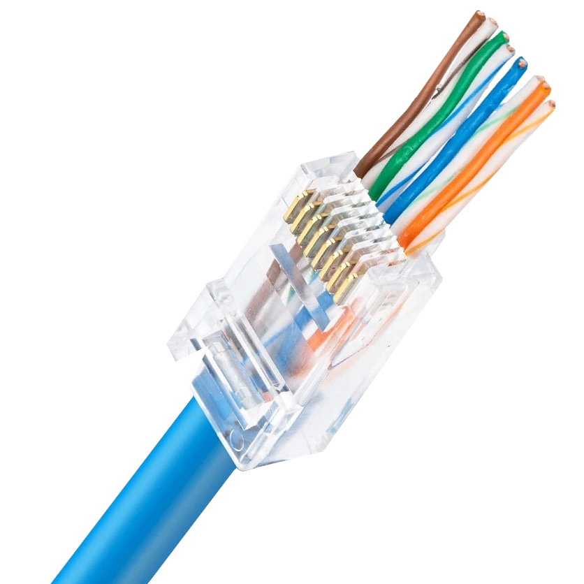 Конектор UTP RJ45 кат. 5e со сквозными отверстиями 100 шт Конектор UTP RJ45 кат. 5e со сквозными отверстиями 100 шт