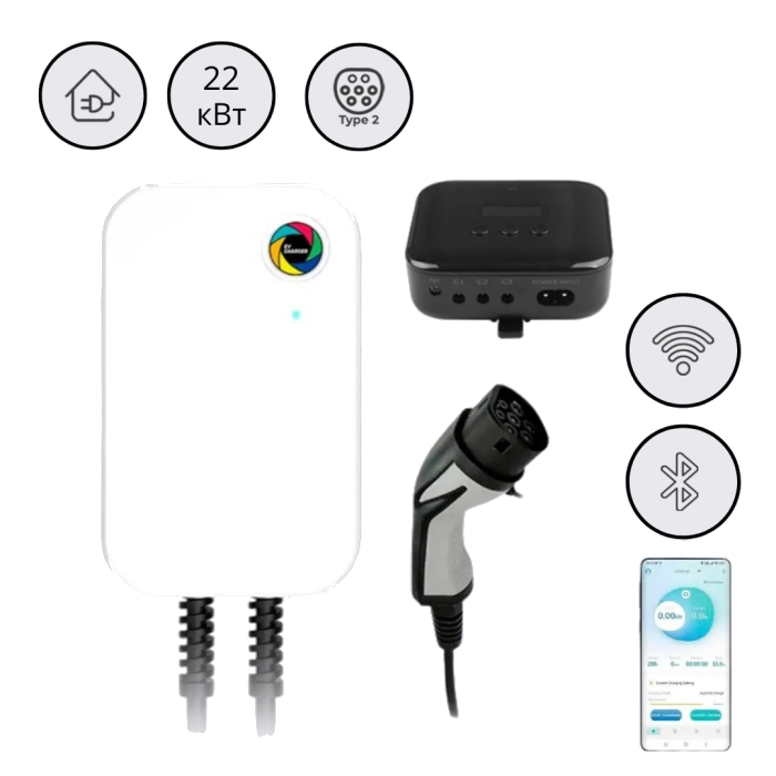 Настіний зарядний пристрій WB20-22KW-APP-DLB 32A 22 кВт Type 2 + APP + DLB Настіний зарядний пристрій WB20-22KW-APP-DLB 32A 22 кВт Type 2 + APP + DLB