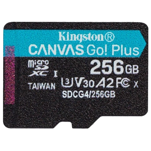 Модуль флеш-памяті Kingston 256GB microSDXC Canvas Go Plus Gen4 200MB/s A2 U3 V30 Card + Adapter
