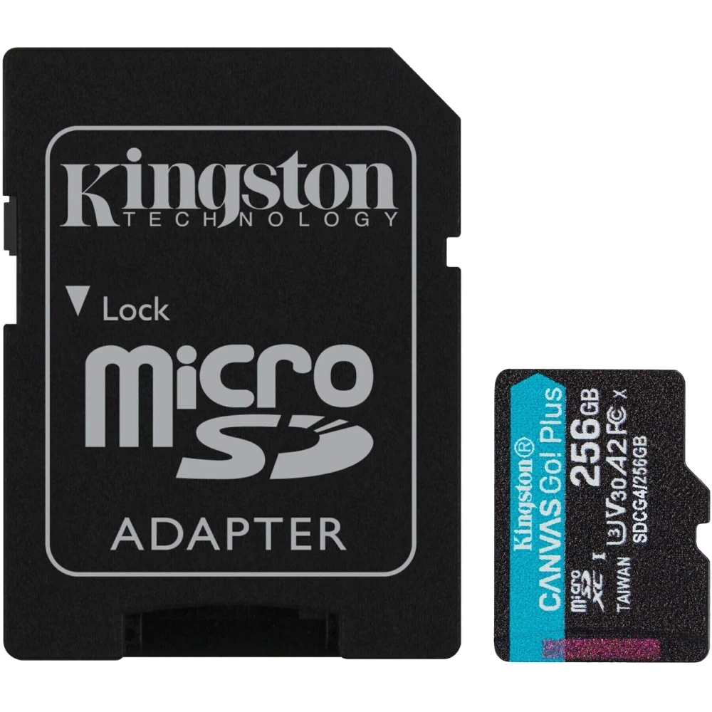Модуль флеш-памяті Kingston 256GB microSDXC Canvas Go Plus Gen4 A2 U3 V30 Card + Adapter Модуль флеш-памяті Kingston 256GB microSDXC Canvas Go Plus Gen4 A2 U3 V30 Card + Adapter