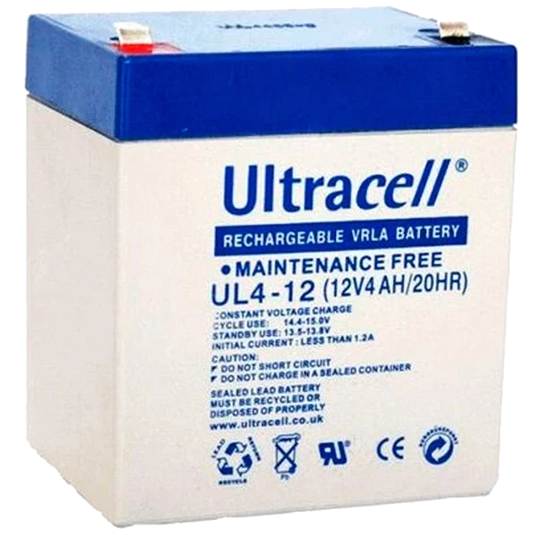 Акумуляторна батарея Ultracell UL4-12 AGM 12В 4 А•ч Акумуляторна батарея Ultracell UL4-12 AGM 12В 4 А•ч