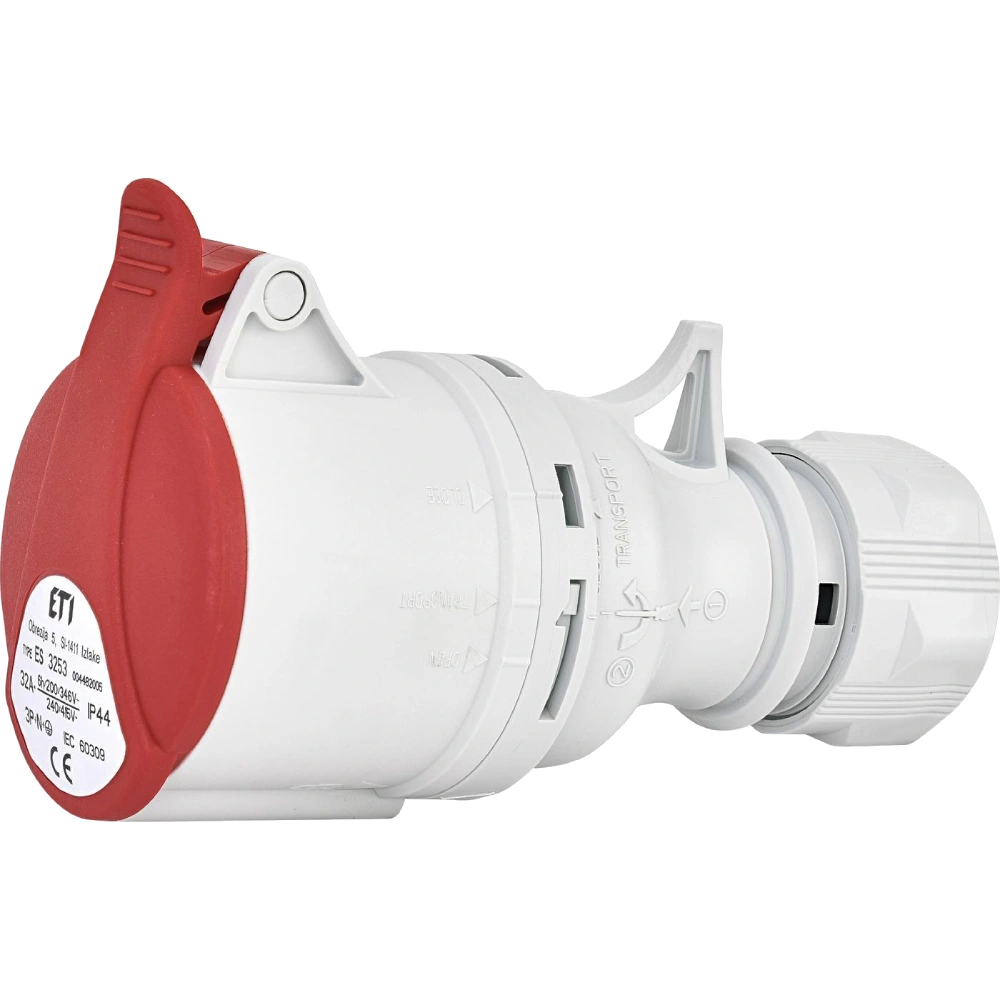 Розетка кабельна ЕТІ ES-3253 IP44 32A 400V 3P+N+PE Розетка кабельна ЕТІ ES-3253 IP44 32A 400V 3P+N+PE