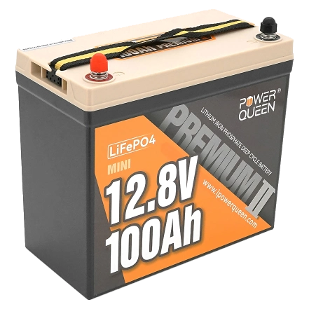 Аккумуляторна батарея Power Queen LiFePO4 12.8В 100А•ч Mini 1280Вт•ч Аккумуляторна батарея Power Queen LiFePO4 12.8В 100А•ч Mini 1280Вт•ч