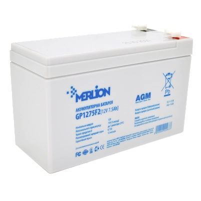 Акумуляторна батарея MERLION AGM GP1275F2 12В 7,5А•ч Акумуляторна батарея MERLION AGM GP1275F2 12В 7,5А•ч