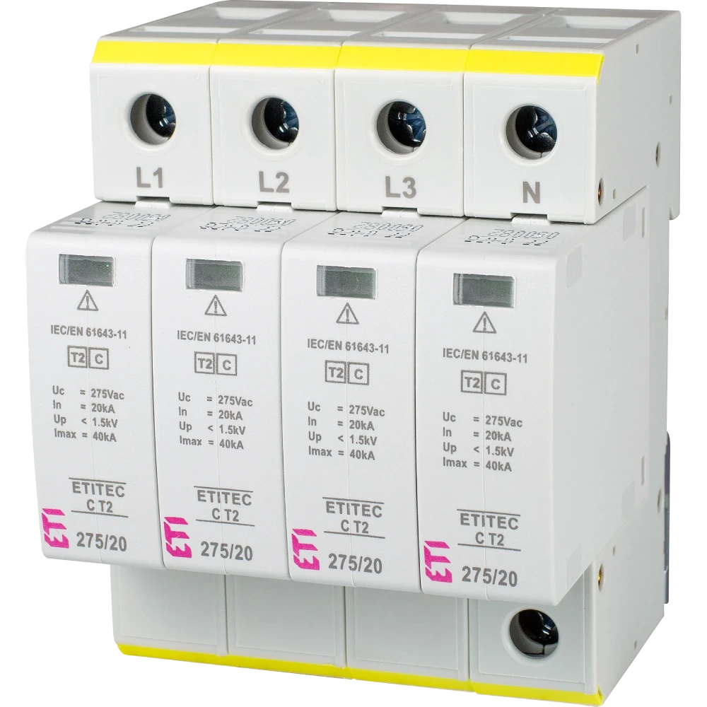 Обмежувач перенапруги ETI TEC C T2 275/20 (4+0) 4p Обмежувач перенапруги ETI TEC C T2 275/20 (4+0) 4p
