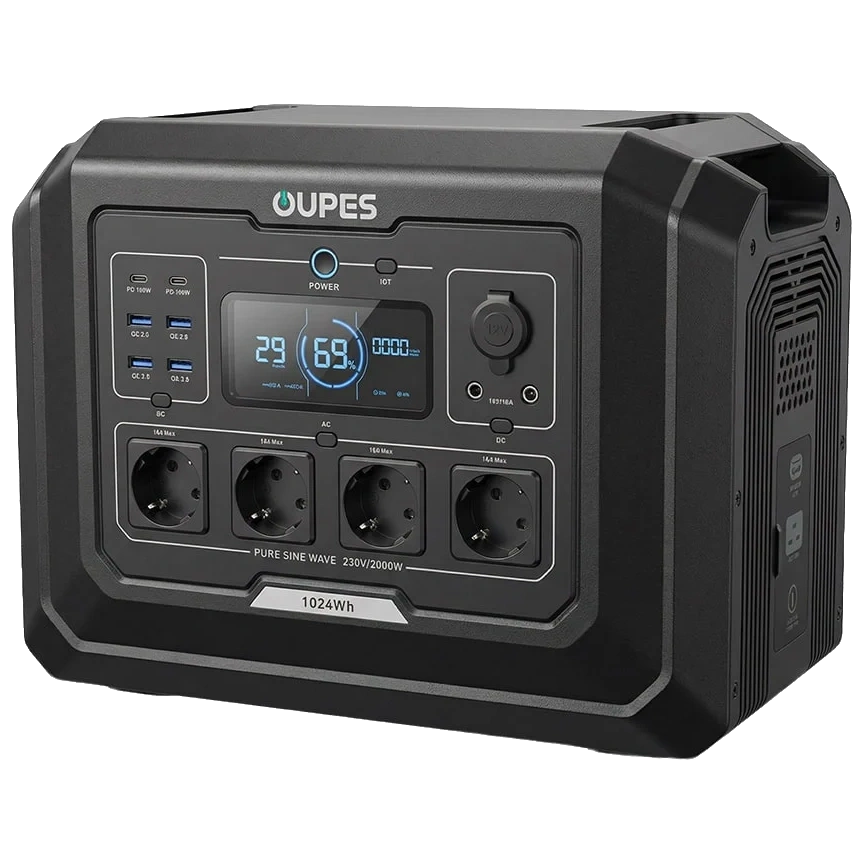 Портативна зарядна станція OUPES Mega 1 S1 2000Вт 1024Вт•г Портативна зарядна станція OUPES Mega 1 S1 2000Вт 1024Вт•г