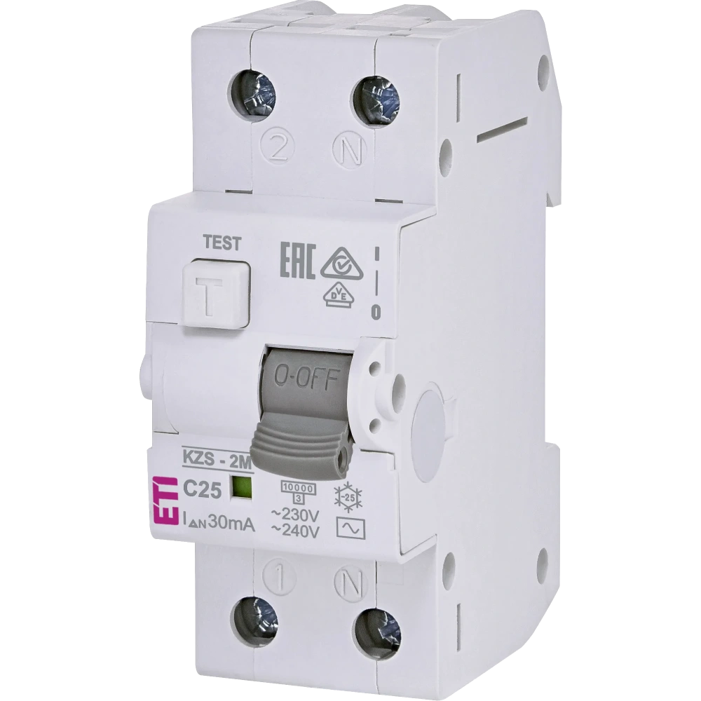 Дифавтомат ЕТІ KZS-2M C 25/0.03 10kA Дифавтомат ЕТІ KZS-2M C 25/0.03 10kA