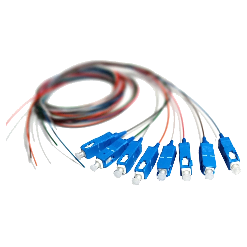 Набір кольорових пігтейлів SM SC/UPC 1.5 m Easy strip для 8 вол. (Bl,Or,Gn,Br,Wh,Gr,Rd,Bk)