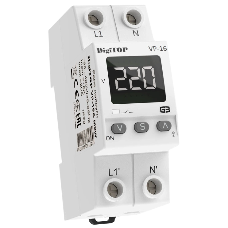 Реле напруги DigiTOP VP-16A M2W Реле напруги DigiTOP VP-16A M2W