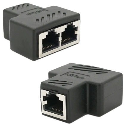 Зєднувач екранований RJ45 8P8C мама / 2x мама Q100 Зєднувач екранований RJ45 8P8C мама / 2x мама Q100