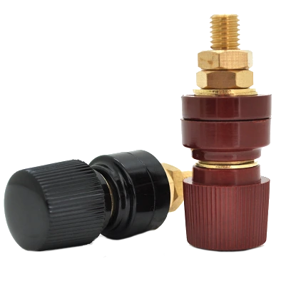 Железная винтовая клемма 8mm черная+красная Железная винтовая клемма 8mm черная+красная