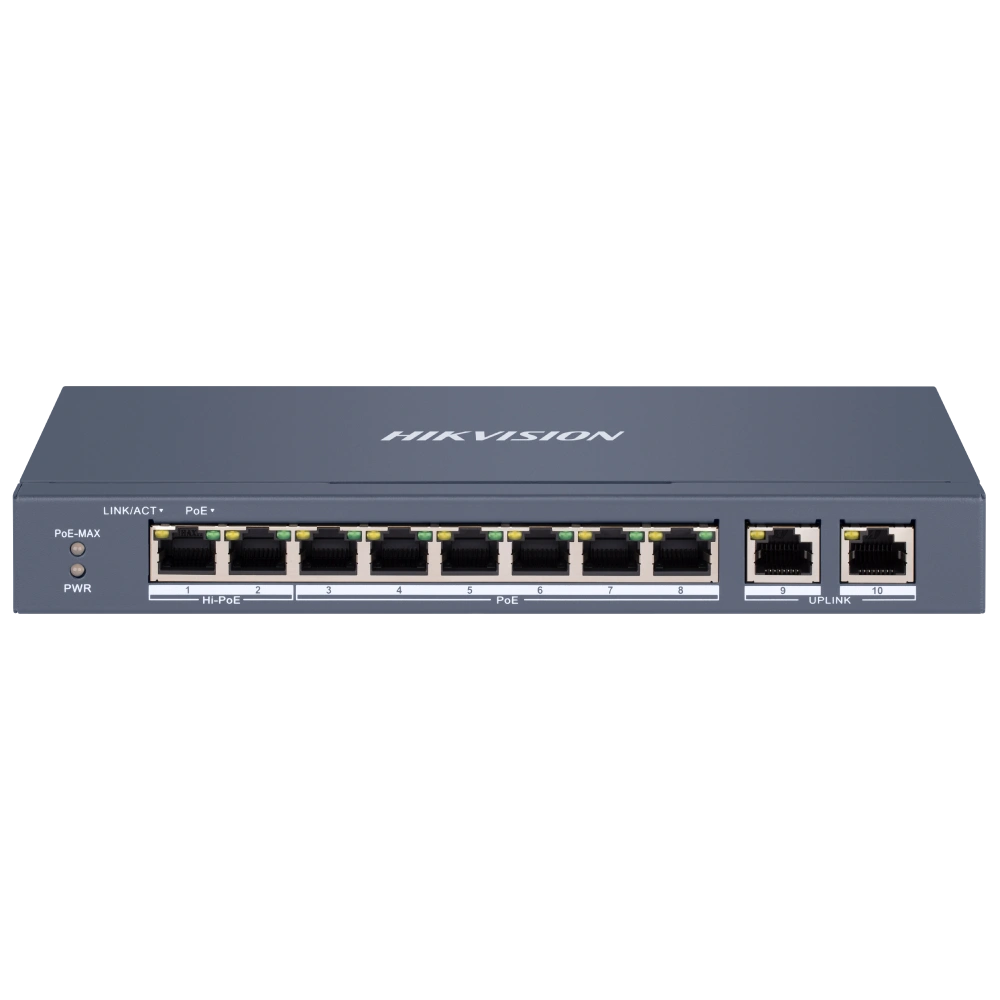 Комутатор 10 портів керований Hikvision DS-3E1310HP-EI