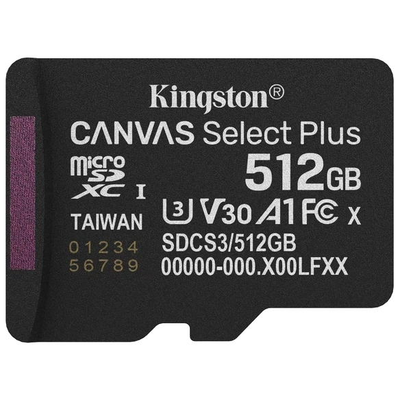 Модуль флэш-памяти MicroSDXC 512GB UHS-I Class 10 Kingston Canvas Select Plus R150MB/s (SDCS3/512GBSP) Модуль флэш-памяти MicroSDXC 512GB UHS-I Class 10 Kingston Canvas Select Plus R150MB/s (SDCS3/512GBSP)
