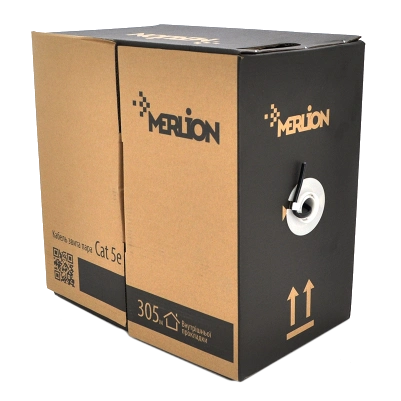 Кабель Merlion внутренний КВП UTP (4*2*0.5) 4p 24 AWG CCA ПВХ (305м) белый