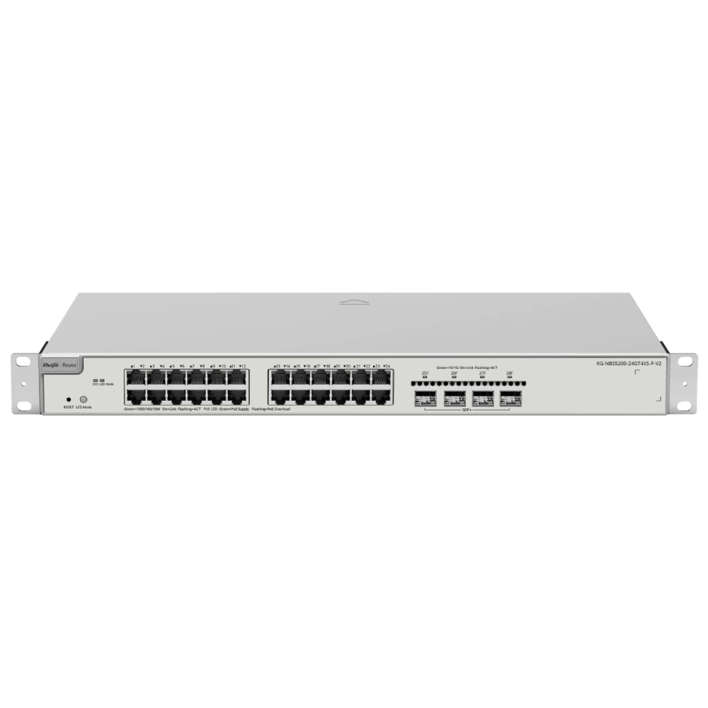 Комутатор 24 порти керований Ruijie Reyee RG-NBS5200-24GT4XS-P-V2 L3 POE