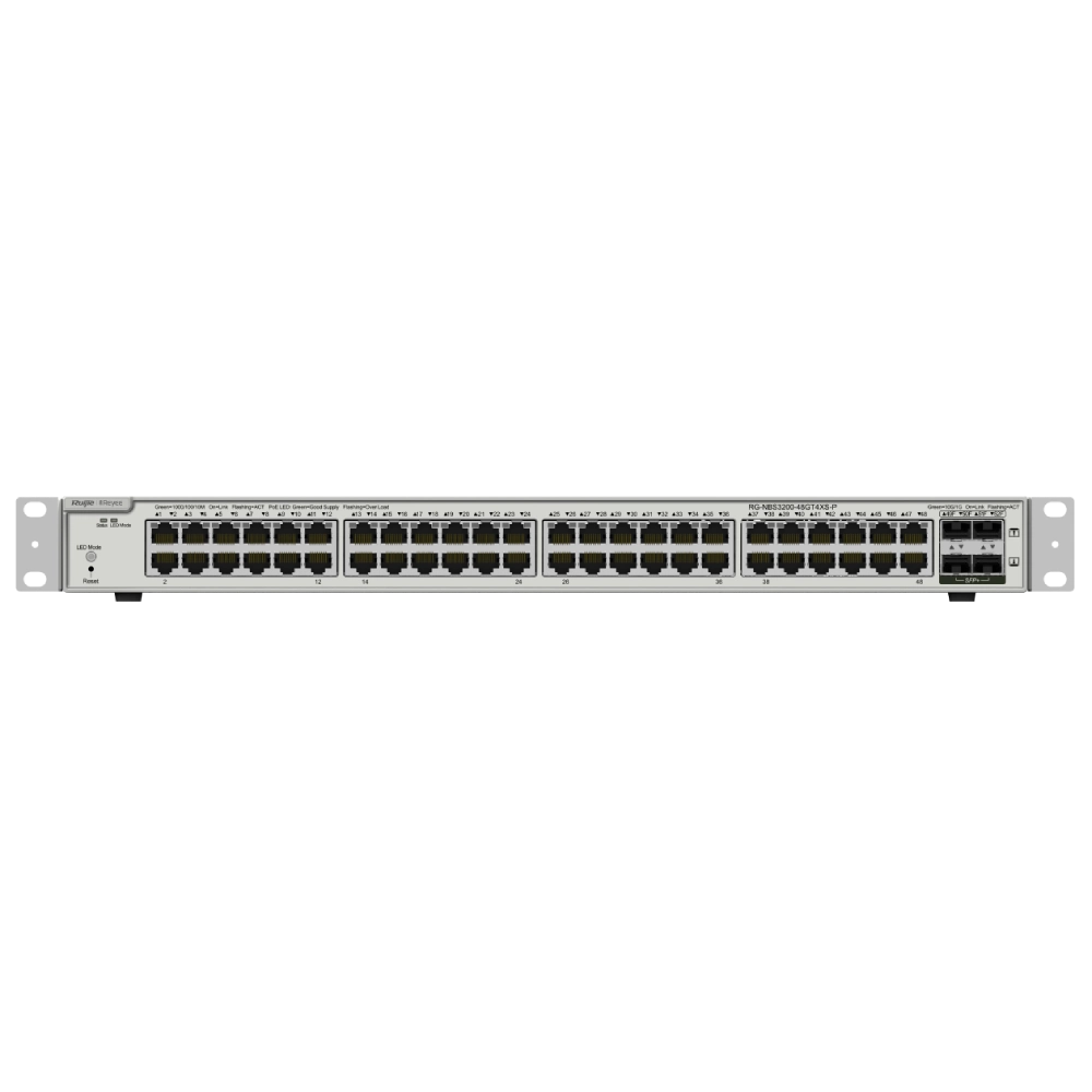 Комутатор 48 портів керований Ruijie Reyee RG-NBS3200-48GT4XS-P-V2 L2+ POE
