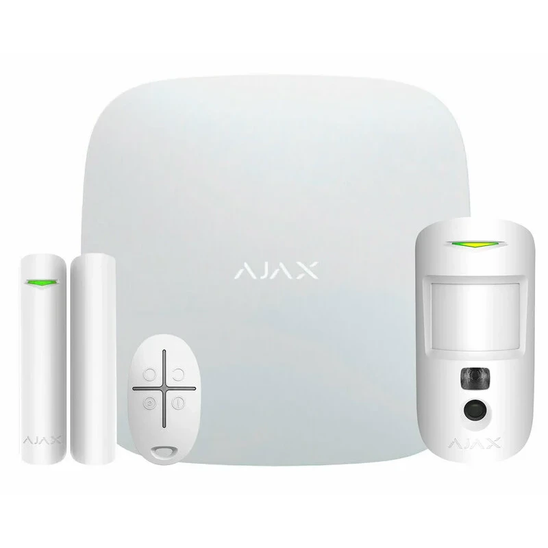 Комплект охоронної сигналізації Ajax StarterKit Cam Plus HDR ECG (8EU) UA white Комплект охоронної сигналізації Ajax StarterKit Cam Plus HDR ECG (8EU) UA white