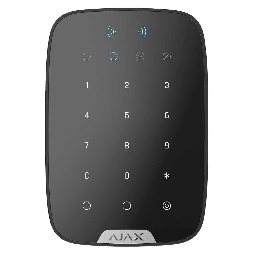 Бездротова клавіатура з підтримкою захищених карток і брелоків Ajax Keypad S Plus (8PD) black
