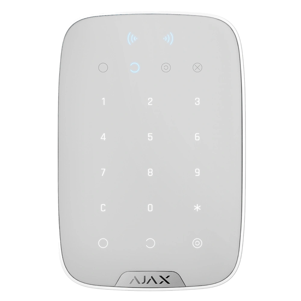 Бездротова клавіатура з підтримкою захищених карток і брелоків Ajax Keypad S Plus (8PD) white