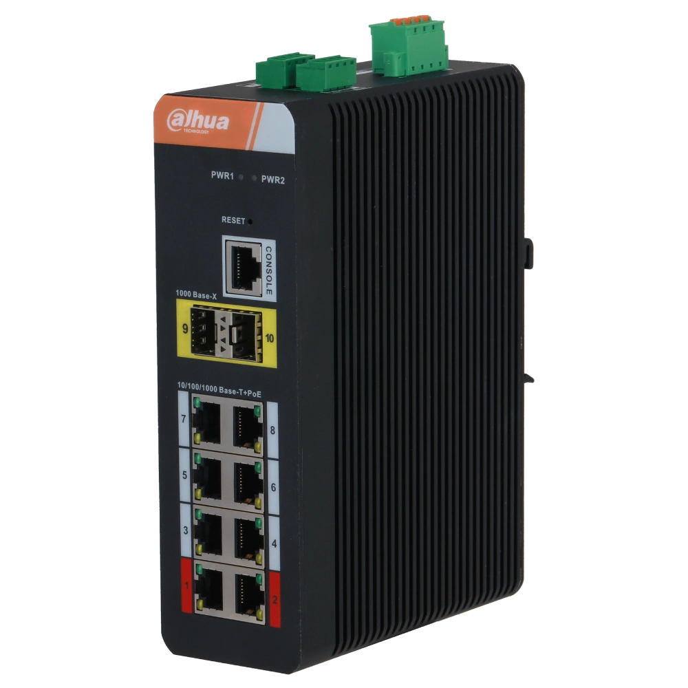 Комутатор 10 портів керований Dahua DH-IS4210-8GT-120 PoE