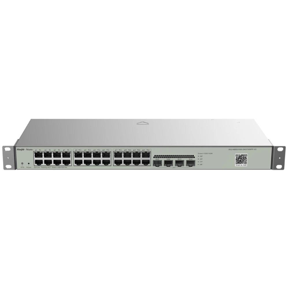 Коммутатор 24 порта управляемый Ruijie Reyee RG-NBS3100-24GT4SFP-V2 L2 Коммутатор 24 порта управляемый Ruijie Reyee RG-NBS3100-24GT4SFP-V2 L2