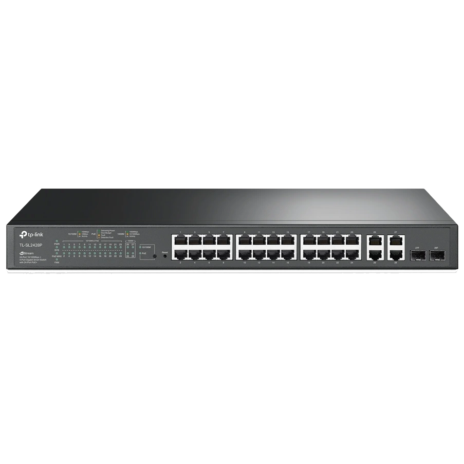 Комутатор 24 порти керований TP-Link TL-SL2428P PoE+ Комутатор 24 порти керований TP-Link TL-SL2428P PoE+