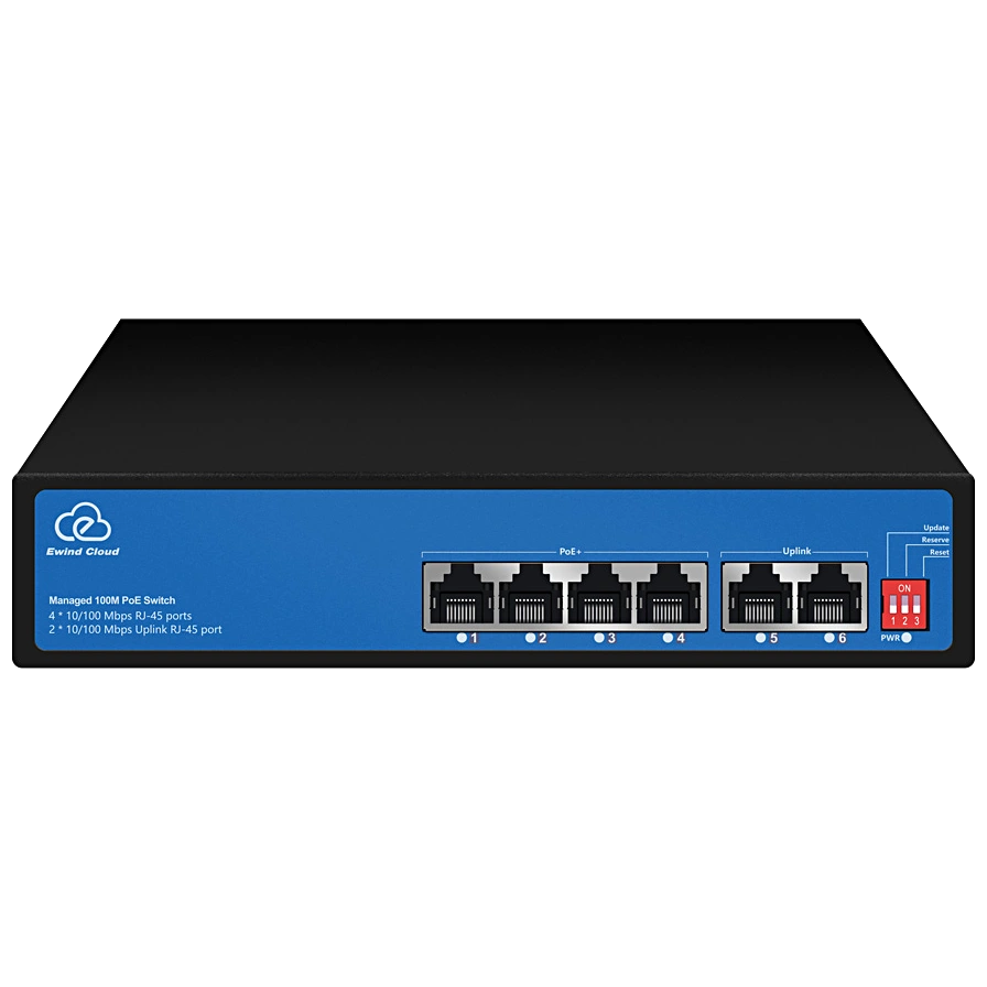 Комутатор 4 порти некерований Ewind EW-ES2006CF-AP PoE