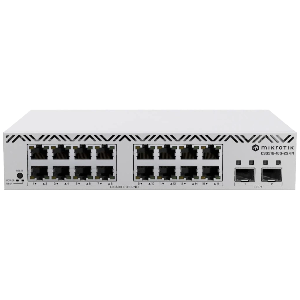 Коммутатор 16 портов управляемый MikroTik CSS318-16G-2S+IN Коммутатор 16 портов управляемый MikroTik CSS318-16G-2S+IN