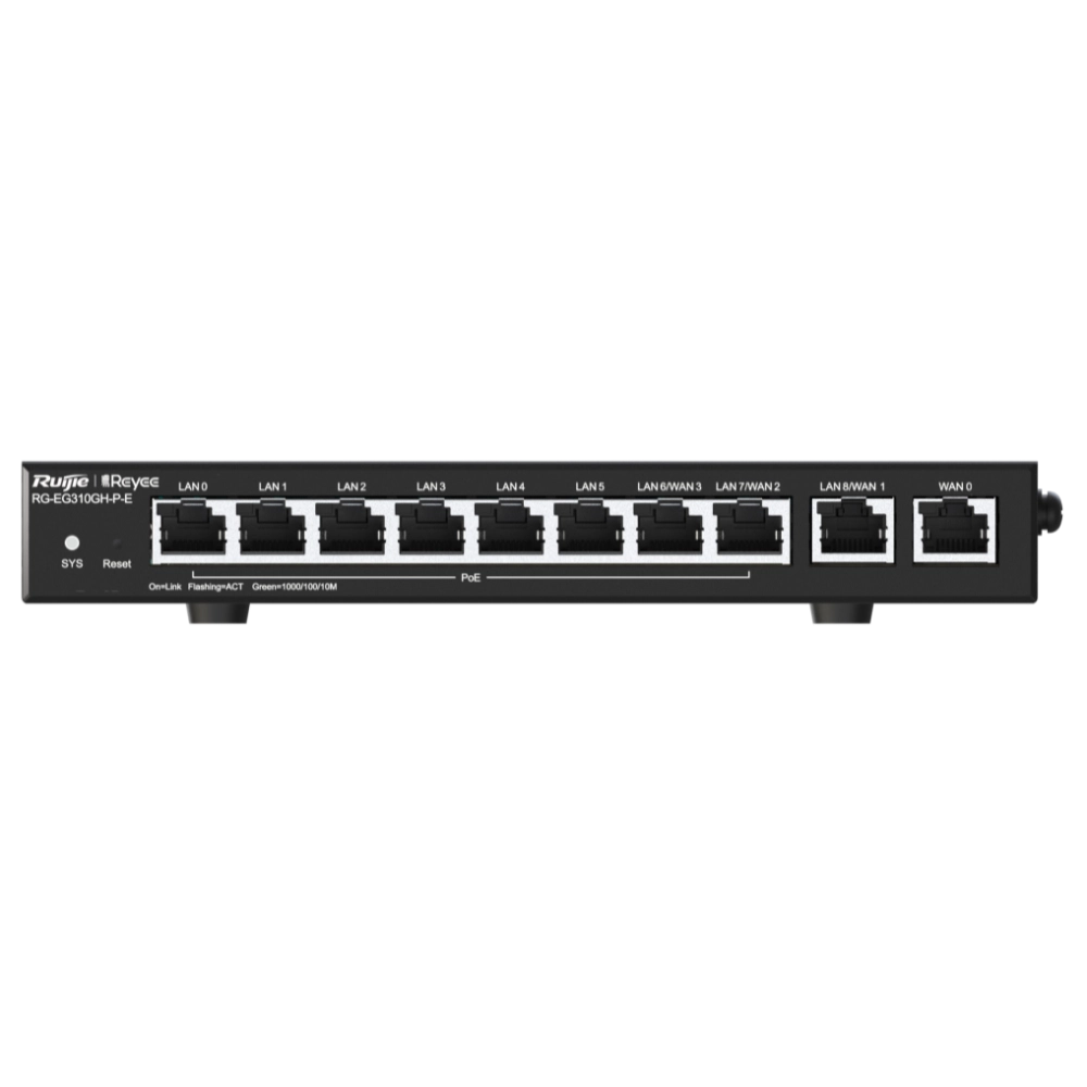 10-портовий PoE з хмарним керуванням Ruijie Reyee RG-EG310GH-P-E 10-портовий PoE з хмарним керуванням Ruijie Reyee RG-EG310GH-P-E