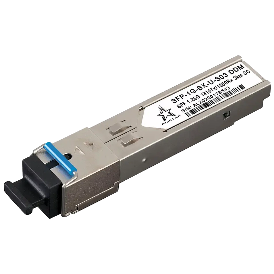 Модуль ALISTAR SFP-1G-BX-U-S03 SFP 1G 1SM WDM SC 3KM TX1310/RX1550nm DDM Модуль ALISTAR SFP-1G-BX-U-S03 SFP 1G 1SM WDM SC 3KM TX1310/RX1550nm DDM