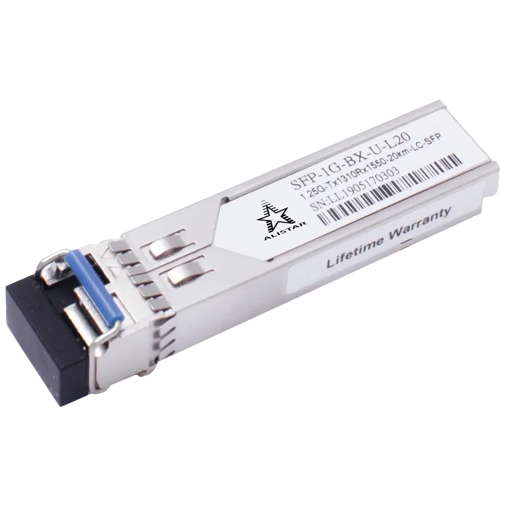 Модуль ALISTAR SFP-1G-BX-U-L20 SFP 1G 1SM WDM LC 20KM TX1310/RX1550nm DDM Модуль ALISTAR SFP-1G-BX-U-L20 SFP 1G 1SM WDM LC 20KM TX1310/RX1550nm DDM