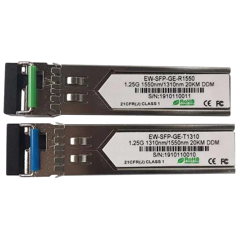 Модуль SFP (комплект 2шт) Ewind EW-SFP-GE-T1310 / EW-SFP-GE-R1550 1.25G, Single-mode single Fiber, 20km, LC connector, Tx1310/Rx1550nm : 1310nm is transmitter,1550nm is receiver Модуль SFP (комплект 2шт) Ewind EW-SFP-GE-T1310 / EW-SFP-GE-R1550 1.25G, Single-mode single Fiber, 20km, LC connector, Tx1310/Rx1550nm : 1310nm is transmitter,1550nm is receiver